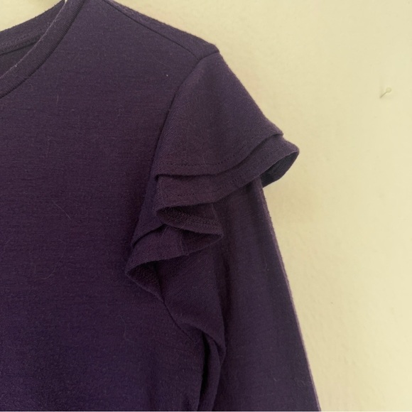 Ann Taylor Ruffle Trim Long Sleeve Sweater Small Purple - Picture 3 of 9